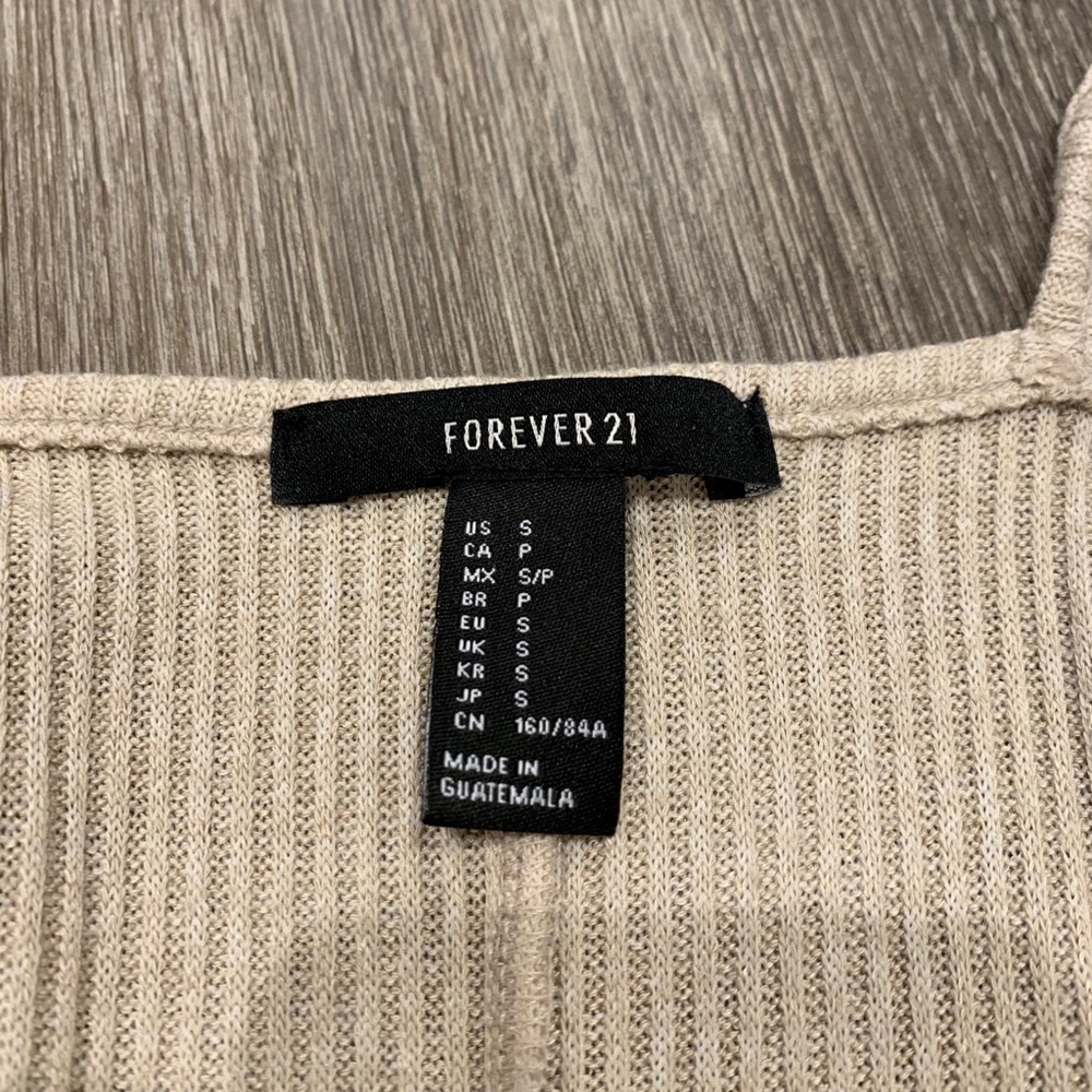 Forever 21 Tan Ribbed Lace Up Tank Top - Picture 3 of 5